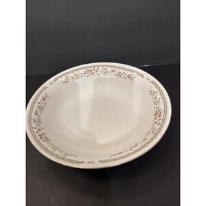 Vintage Swan Floral Pattern China Serving Bowl 9” Orange, Yellow, White, Gold